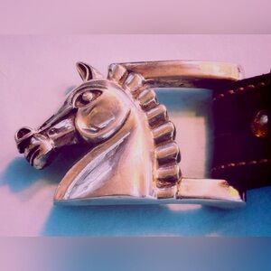Vintage Kieselstein Cord Sterling Silver Horse Head Belt Buckle